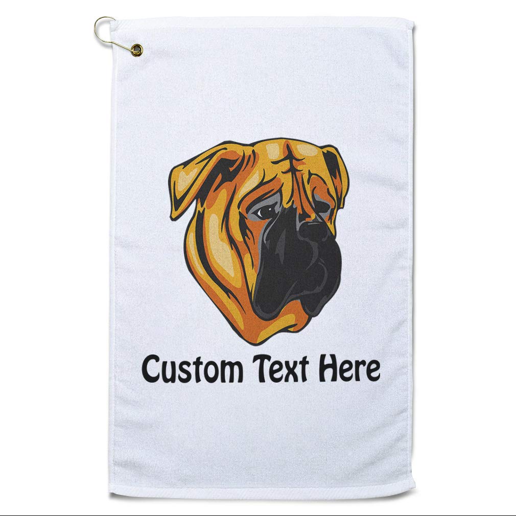 Premium Bullmastiff Head Print Golf Towel - Soft Cotton Sports Accessory for Golf Bags, Clubs & Gym Use - Perfect for Golfers & Dog Lovers