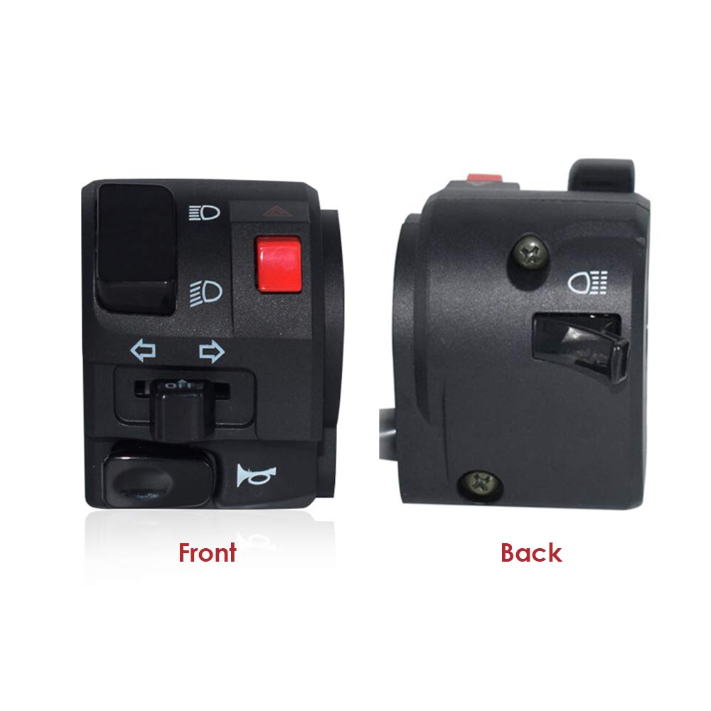 22mm Left ATV Motorcycle Handlebar Switch - Turn Signal, Horn & Warning Light Controls for 7/8