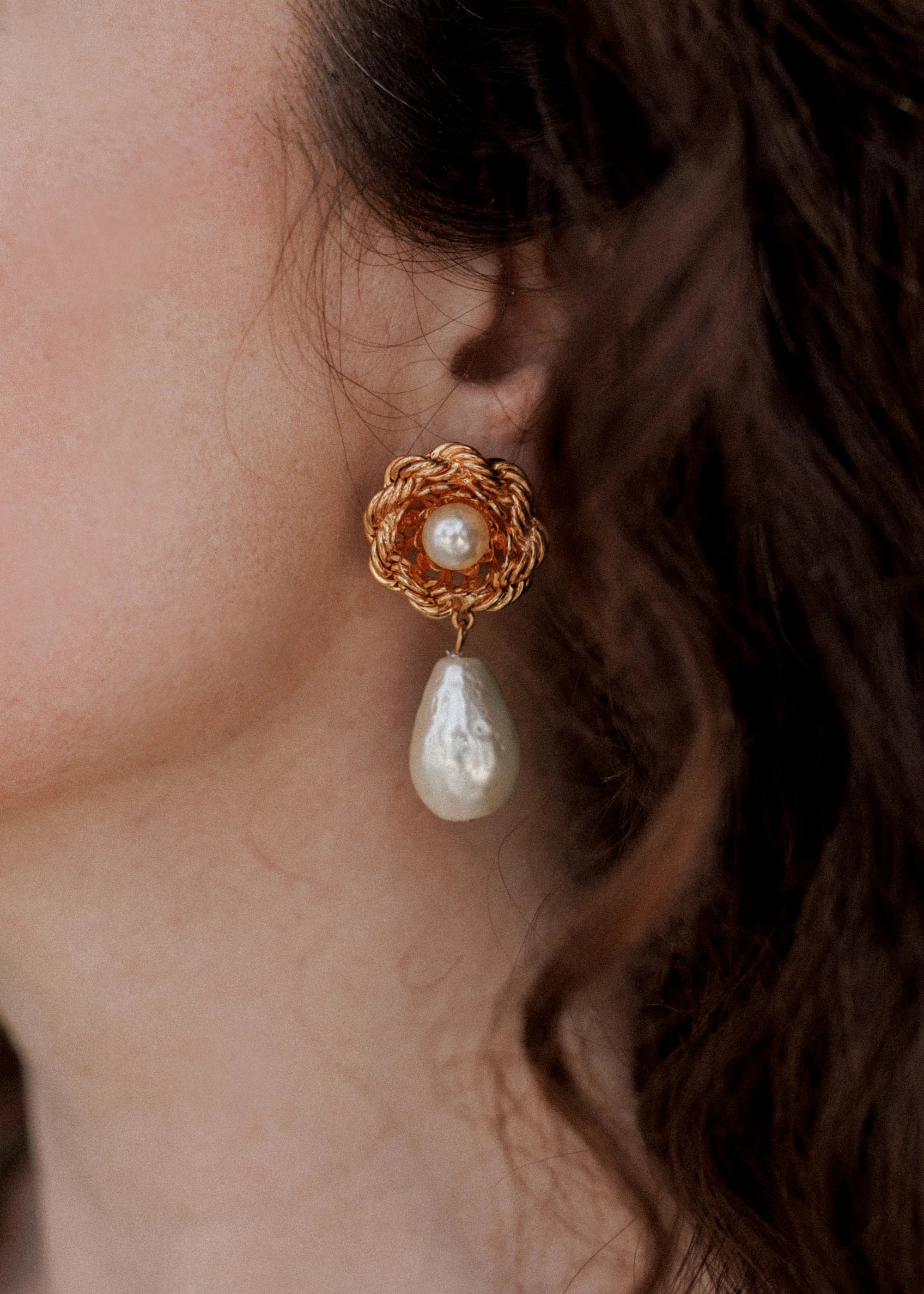 Jennifer Behr x Léanne Ansar Ninette Earrings - 14K Gold Hoop Earrings for Women, Elegant Dangle Earrings for Parties, Weddings & Special Occasions