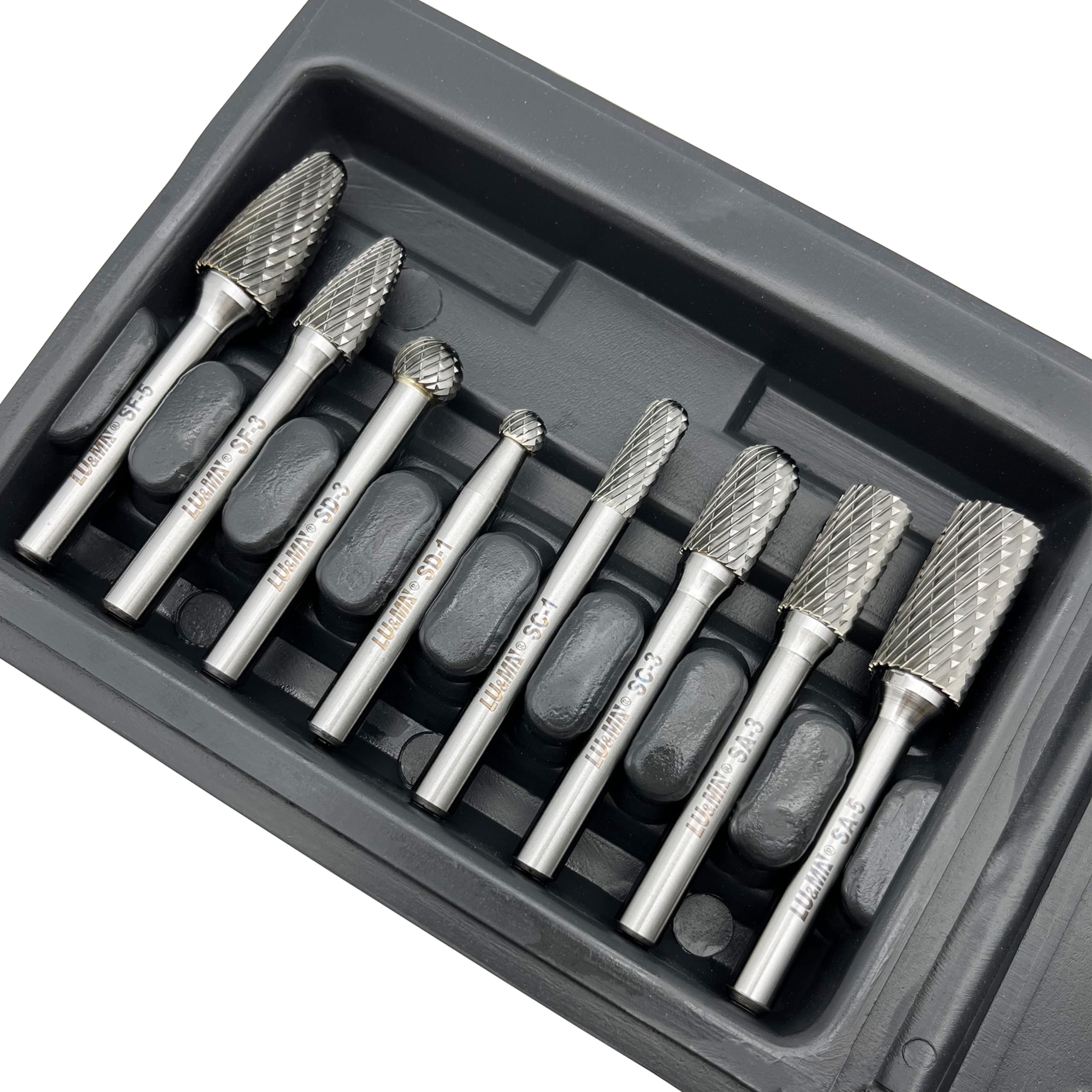 8pcs Double Cut Carbide Burr Set with 1/4