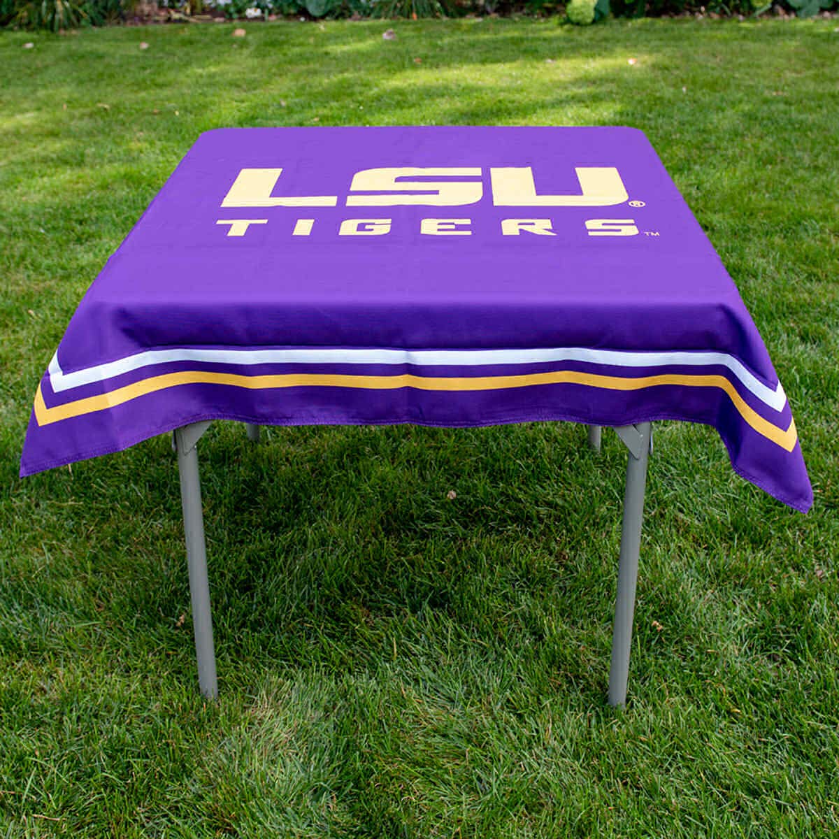 LSU Tigers Logo Tablecloth - Durable Table Overlay for Tailgating & Parties