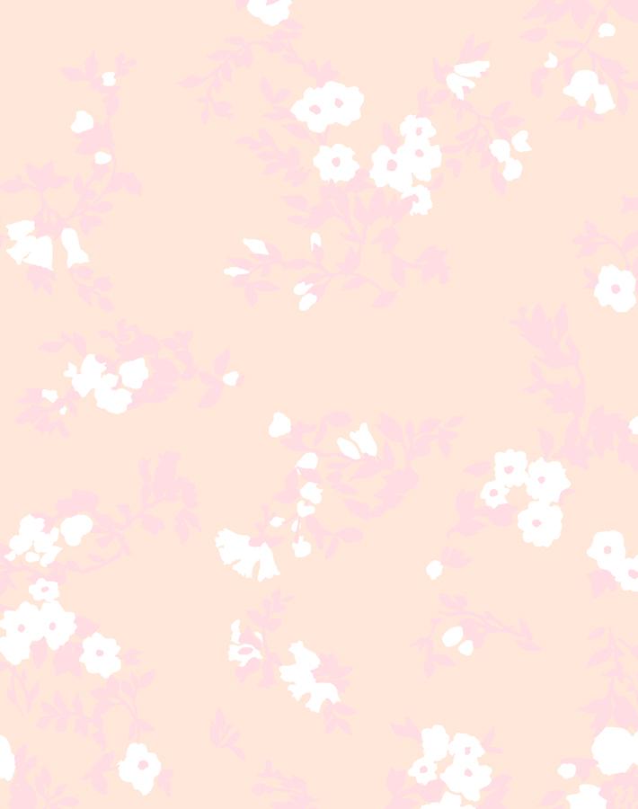 Clare V. Françoise Floral Wallpaper - Pink & Peach Peel and Stick Wallpaper for Bedroom, Nursery, or Home Office Decor