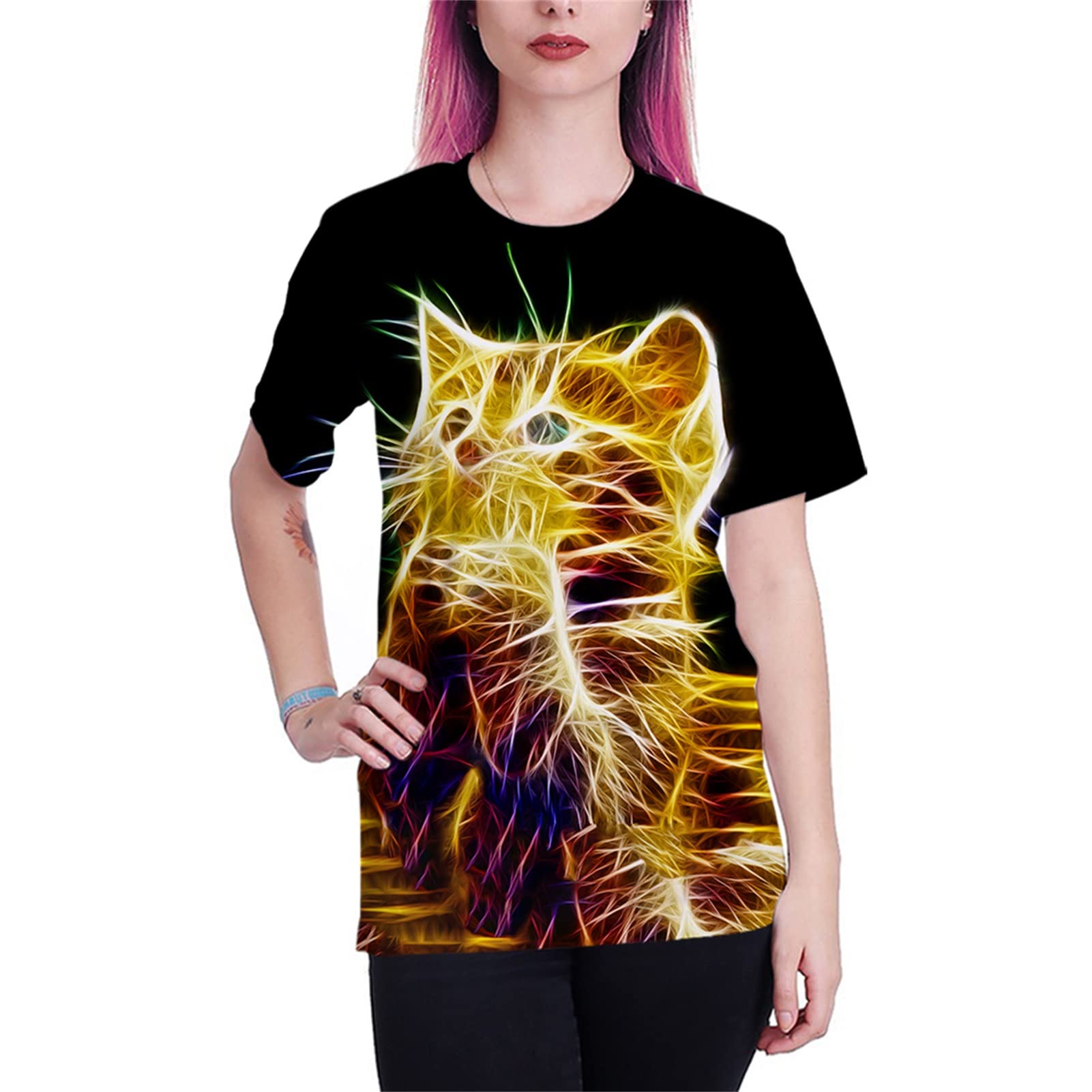 Yasswete Unisex 3D Printed Graphic T-Shirts for Men & Women - Comfortable Short Sleeve Casual Tops for Streetwear, Parties & Everyday Wear