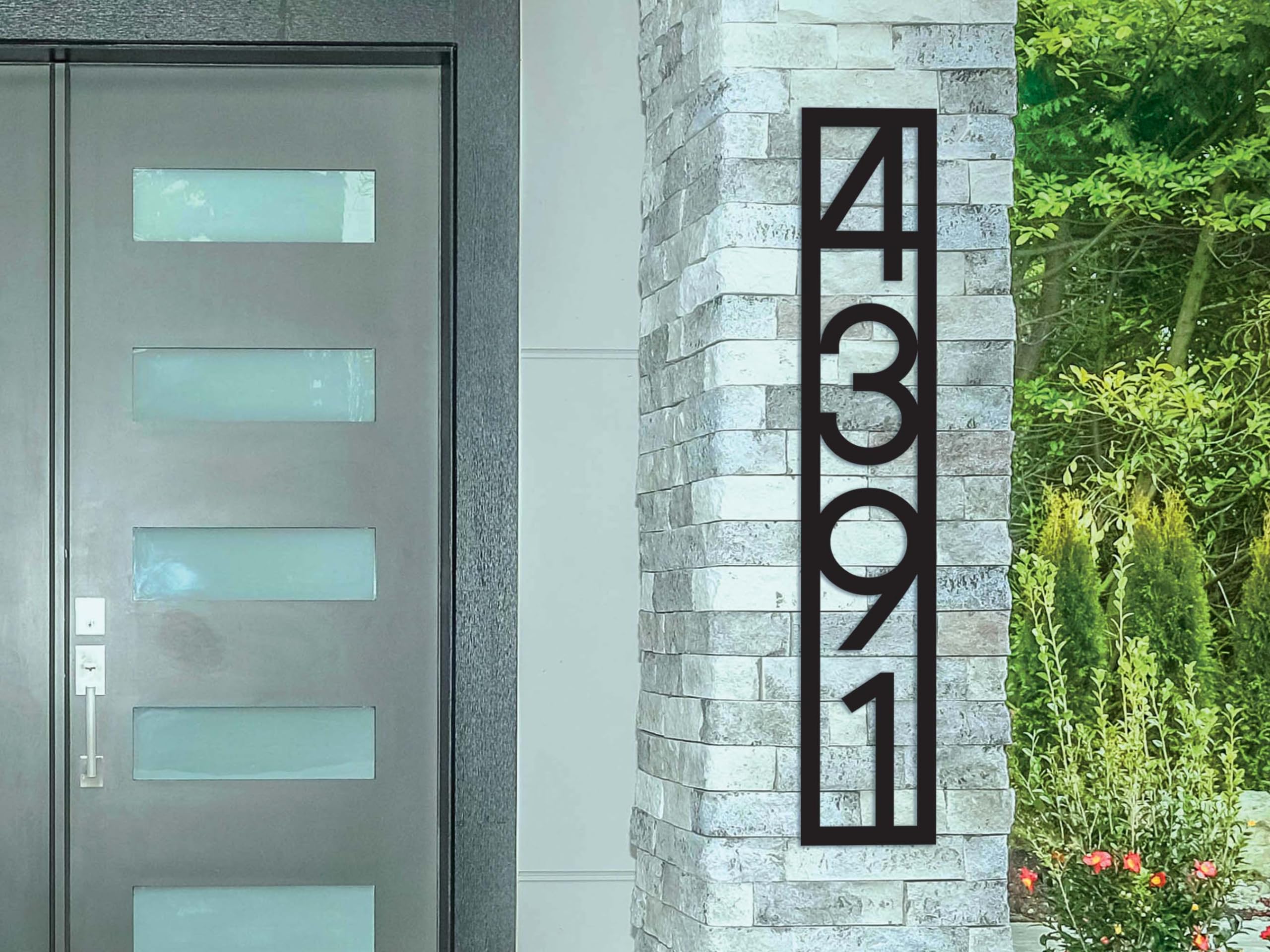 Custom Metal House Number Sign - Personalized Address Plaque for Modern Homes | Handmade Vertical Address Numbers | Perfect for Front Door, Mailbox & Outdoor Decor