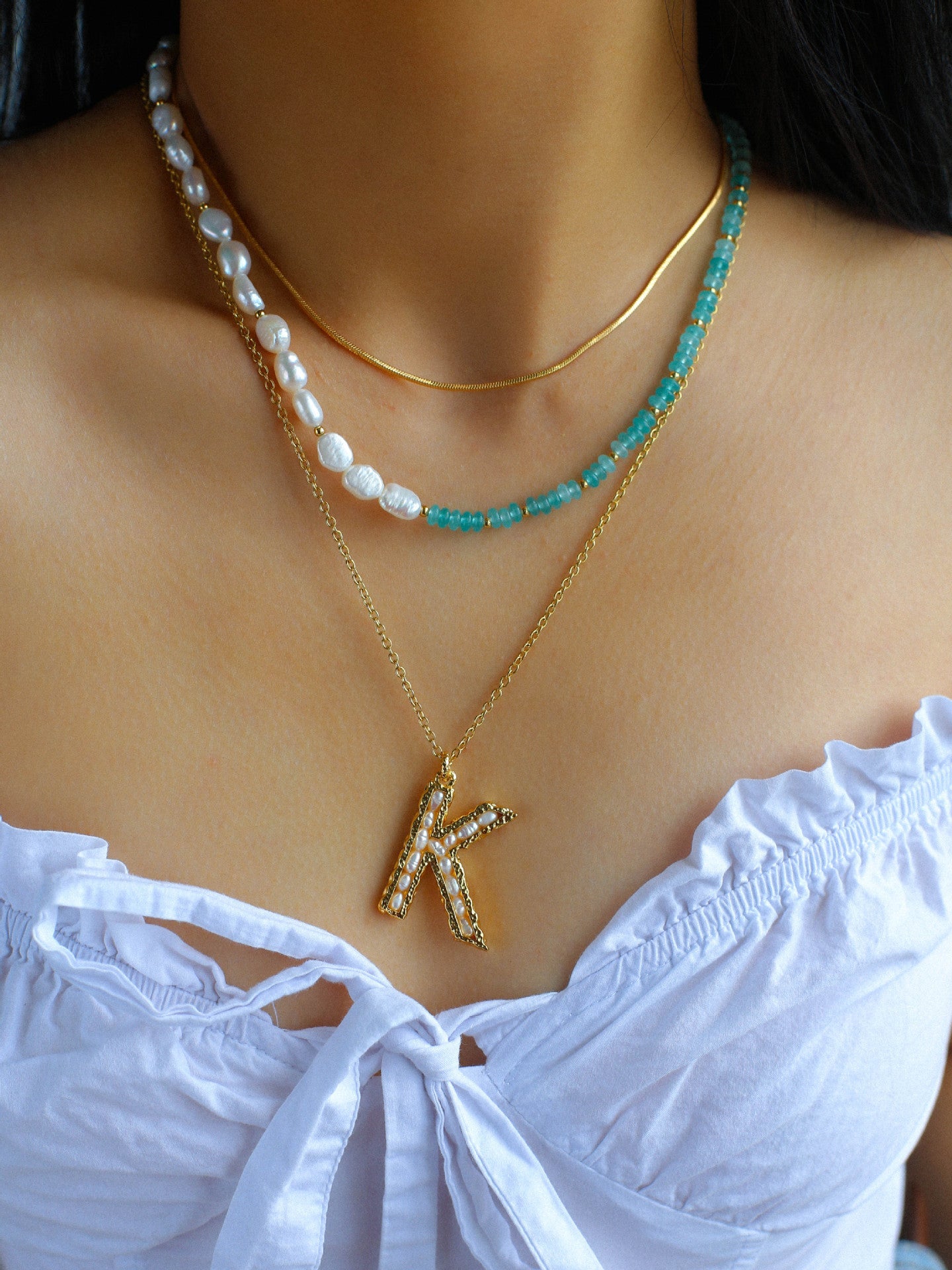 Vibrant Natural Stone & Pearl Layered Bead Necklace for Women - Boho Chic Jewelry for Everyday Wear, Parties & Special Occasions