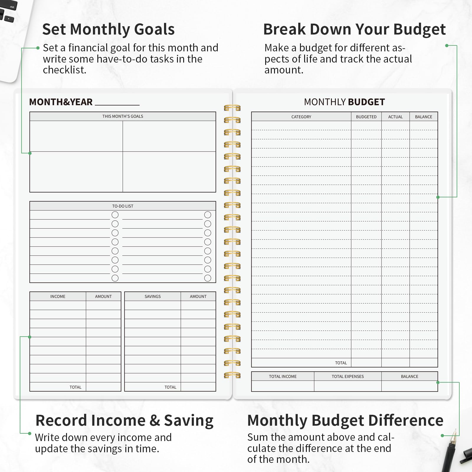2025 Budget Planner & Monthly Bill Organizer - Financial Planner with Expense Tracker, Savings Goals & Income Management - Perfect for Personal Finance, Household Budgeting & Money Management | Great for Students, Families & Financial Planning Enthusiasts