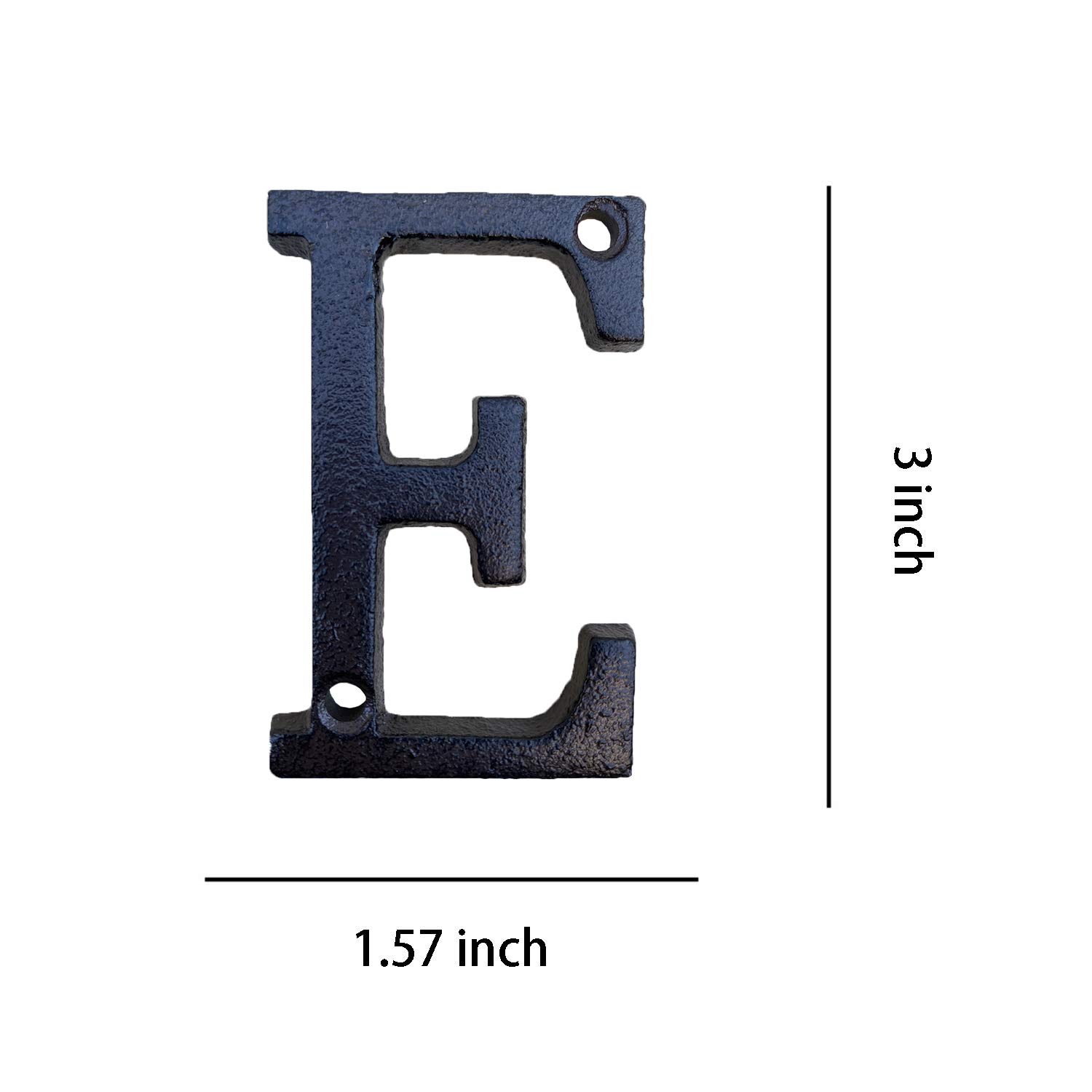 3 Inch Solid Cast Iron House Numbers - Durable Outdoor Address Plaque for Mailbox, Front Door & Home Decor (Letter E) - Perfect for Curb Appeal & Package Delivery