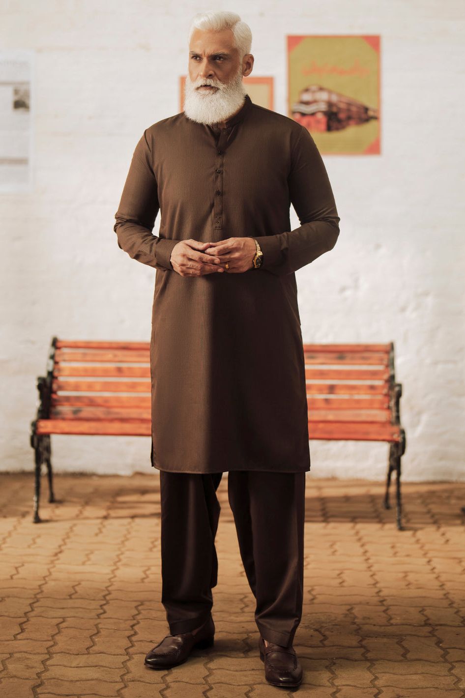 Premium Blended Dark Brown Shalwar Kameez Outfit - Traditional Pakistani Dress for Men & Women - Perfect for Weddings, Eid & Special Occasions