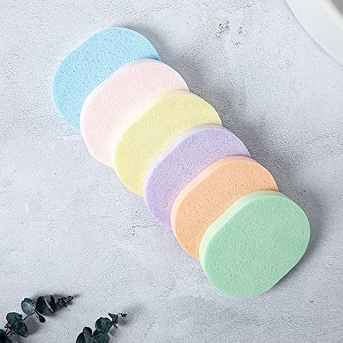 QURAX 6-Pack Deep Cleansing & Exfoliating Facial Sponge Puff - Gentle Makeup Remover & Skin Cleansing Pad for Daily Face Wash, Blackhead Removal & Skincare Routine