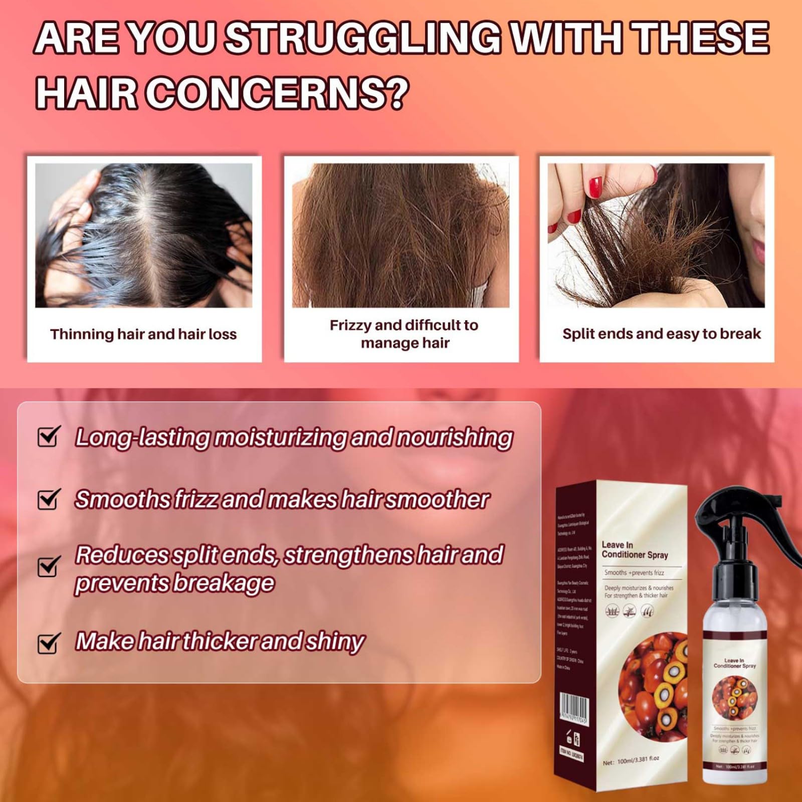 Batana Oil for Hair Growth - Leave-in Conditioner & Nourishing Treatment with Rosemary & Peppermint - Promotes Thicker, Smoother Hair - Ideal for Thinning Hair Care & Daily Scalp Treatment