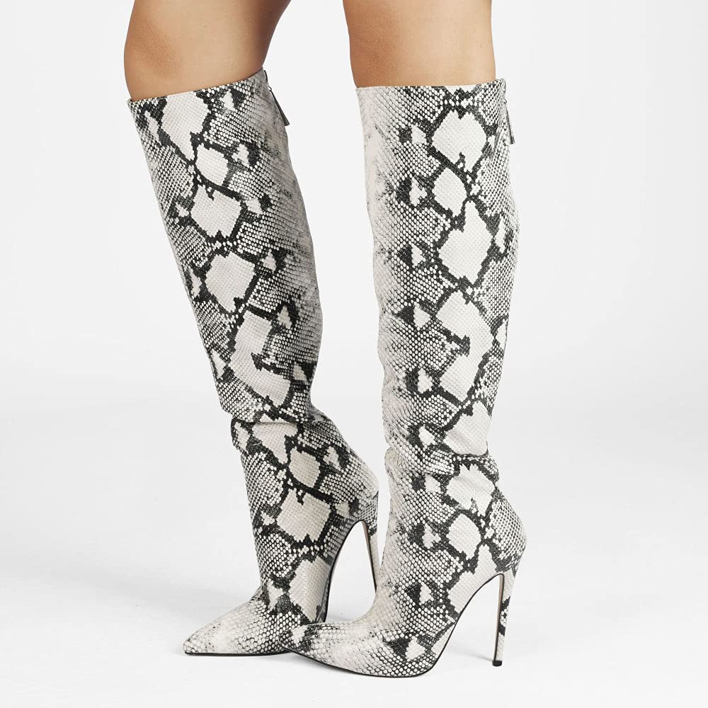 Elegant Women's Knee High Boots with Stiletto Heels & Pointed Toe - Fashionable Winter Boots for Office, Party & Night Out