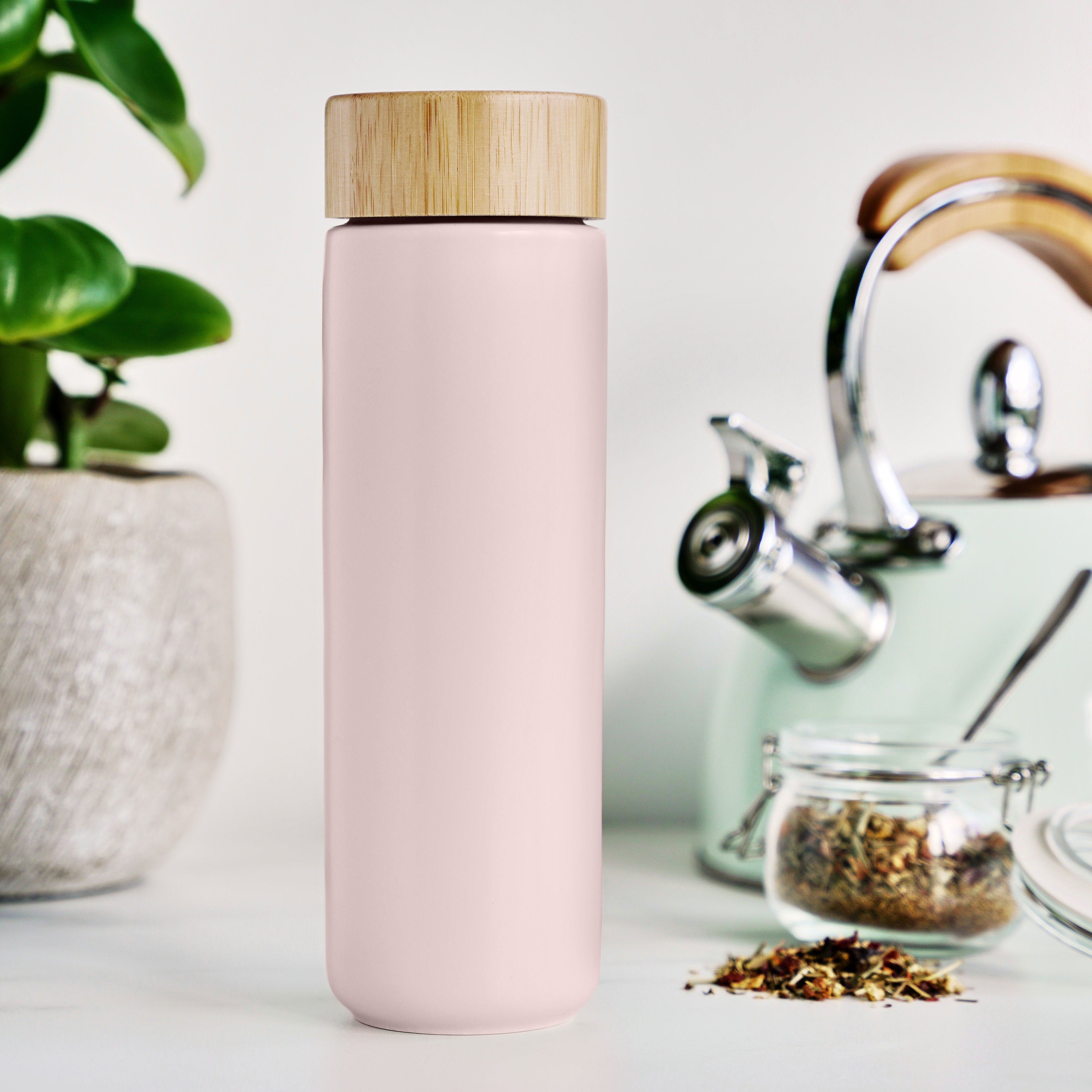 Tatyana Ceramic Travel Mug with Infuser - Lavender Color, Perfect for Loose Leaf Tea on the Go, Office, or Home Use