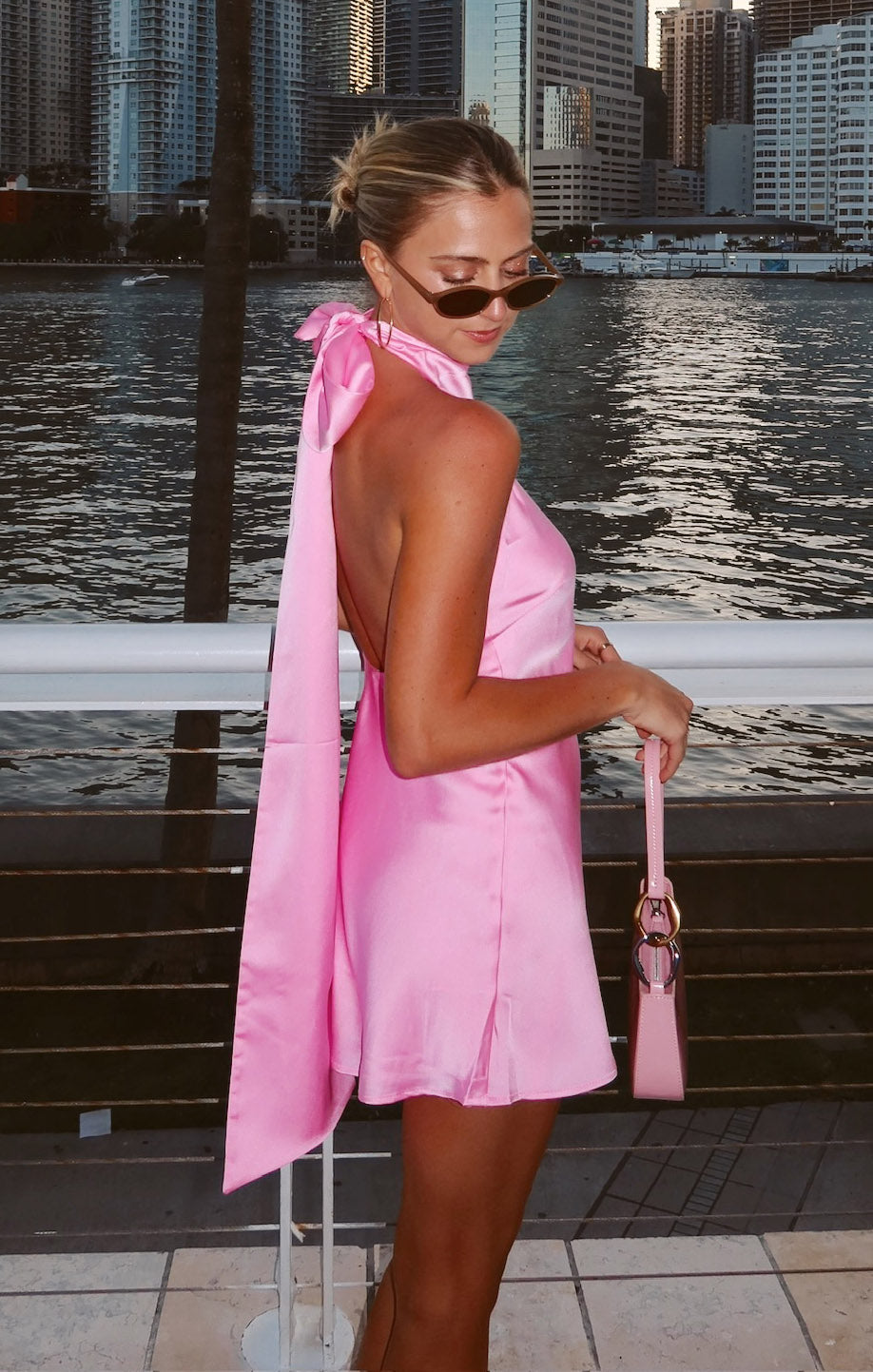 Lisa Mini Dress - Pink Luxe Satin Party Dress for Women, Elegant Cocktail & Evening Wear, Perfect for Dates, Parties & Special Occasions