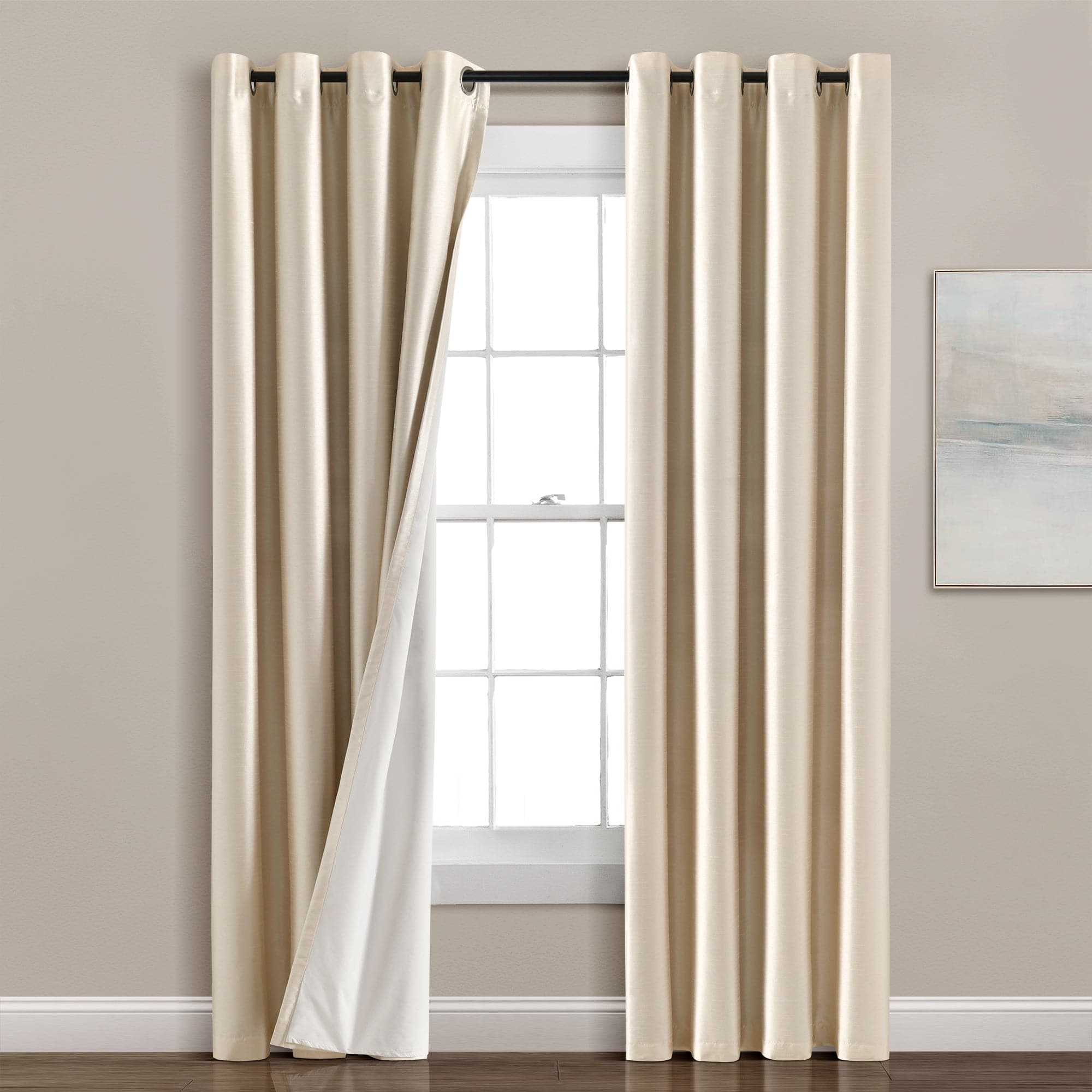 Blackout Window Curtains - 100% Light Blocking Faux Silk Drapes for Bedroom & Living Room - Thermal Insulated Room Darkening Curtain Panels for Better Sleep & Privacy