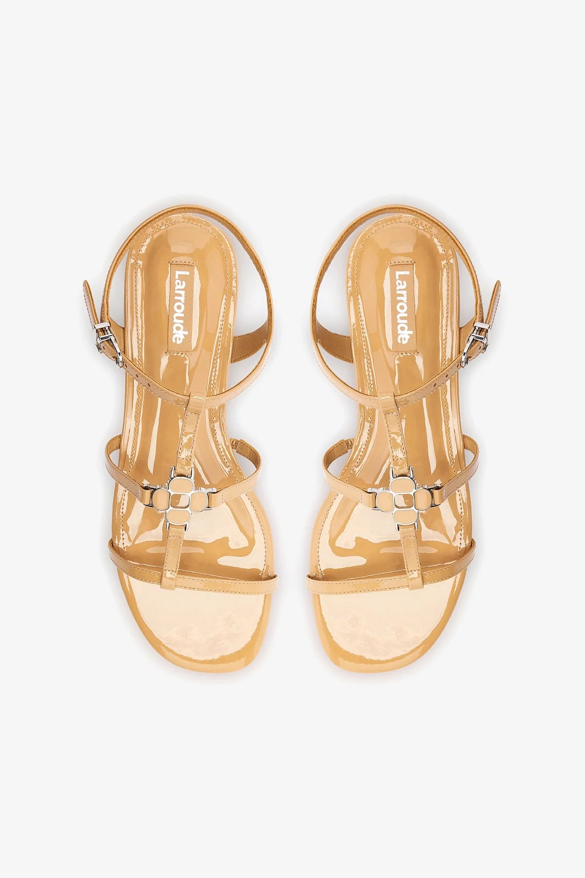 Hana Flat Shoes in Tan Patent Leather - Comfortable & Stylish Women's Ballet Flats for Work, Office & Casual Wear