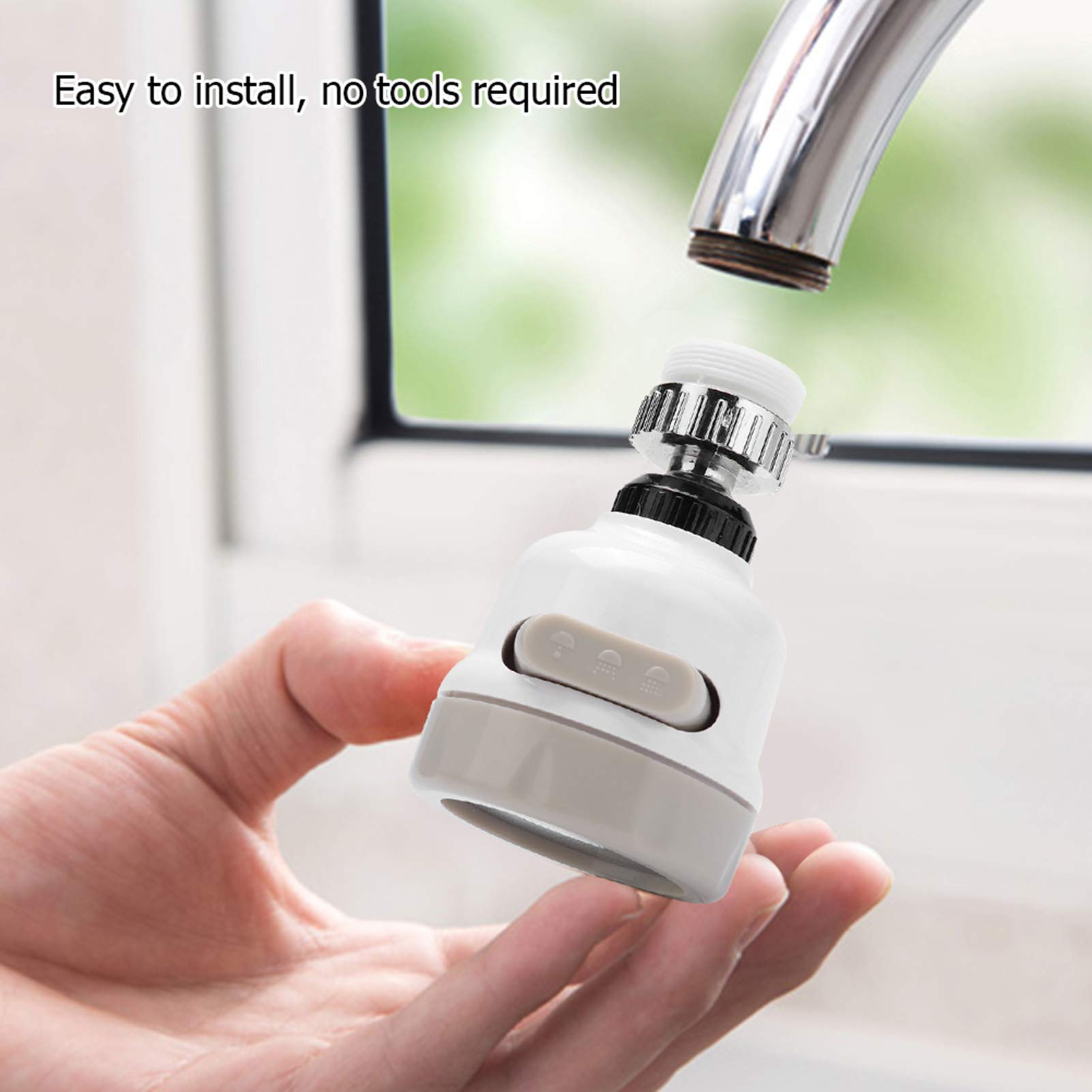 360° Rotatable Kitchen Faucet Spray Head with 3 Modes - Swivel Tap Aerator Nozzle for Splash-Free Washing | Perfect for Sink Cleaning, Dish Washing & Food Prep