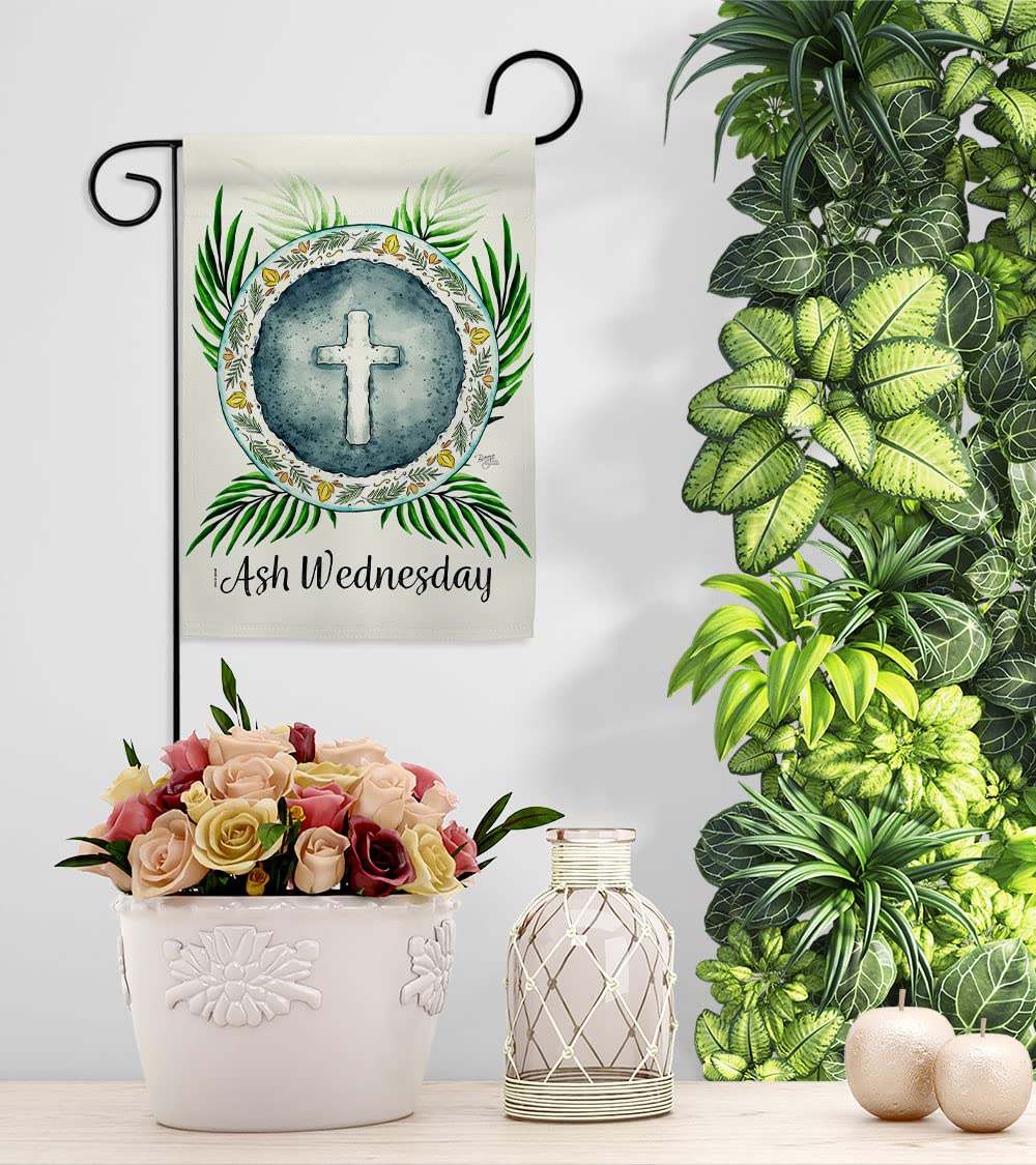 Breeze Decor Holy Ash Wednesday Garden Flag Set - Double-Sided Religious Wall Hanger with Dove Design for Easter, Christian Faith & Home Decoration - Made in USA | Perfect for Yard, Porch & Church Celebrations
