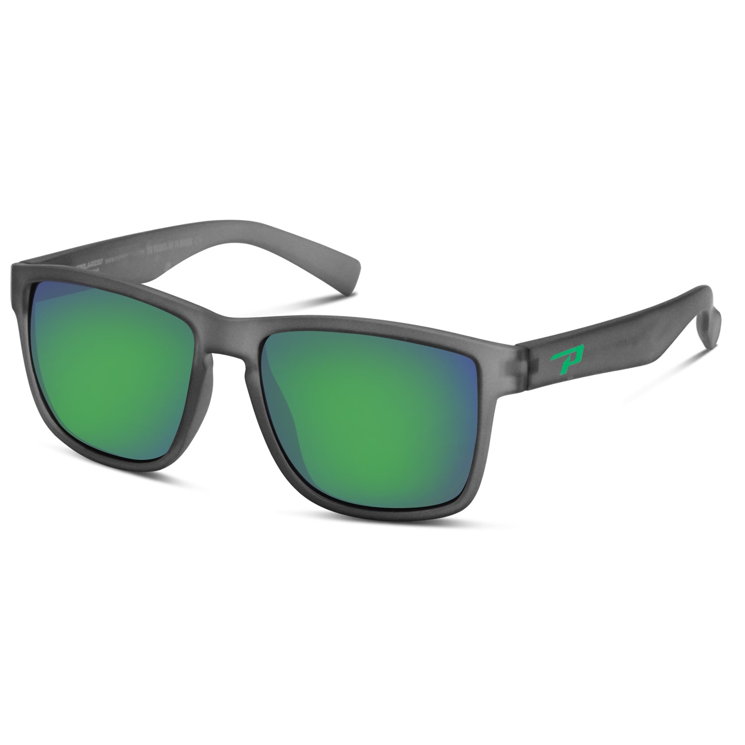 Frosted Grey w/ Green Mirror Polarized