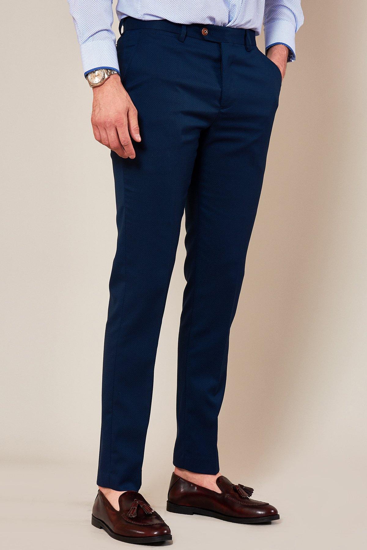 MAX Skinny Fit Navy Trousers for Women - Slim Stretch Comfortable Dress Pants for Work, Office & Business Casual Wear