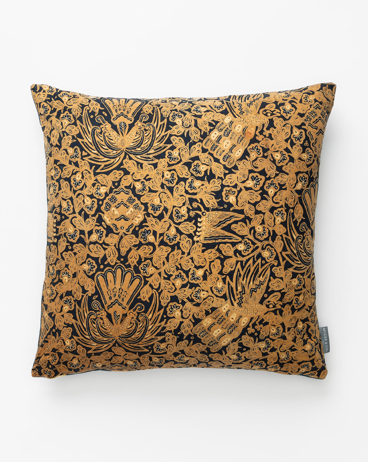 Vintage Gold Patterned Pillow Cover No. 4 - Decorative Throw Pillow Case for Sofa, Bed, Couch - Boho Home Decor for Living Room, Bedroom, Office