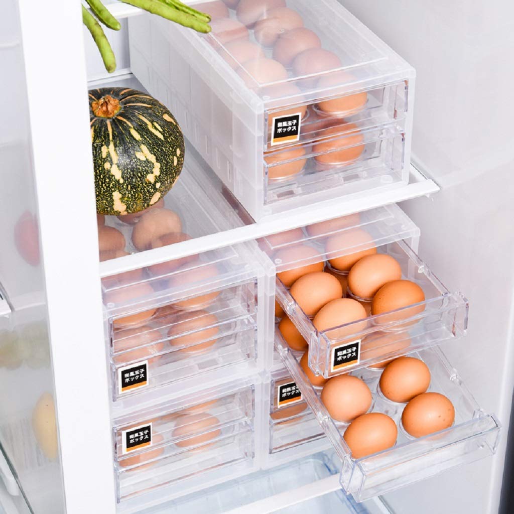 24-Grid Egg Storage Container - Refrigerator Egg Holder & Kitchen Organizer Tray for Fresh Eggs - Perfect for Fridge Organization & Farm Fresh Egg Storage