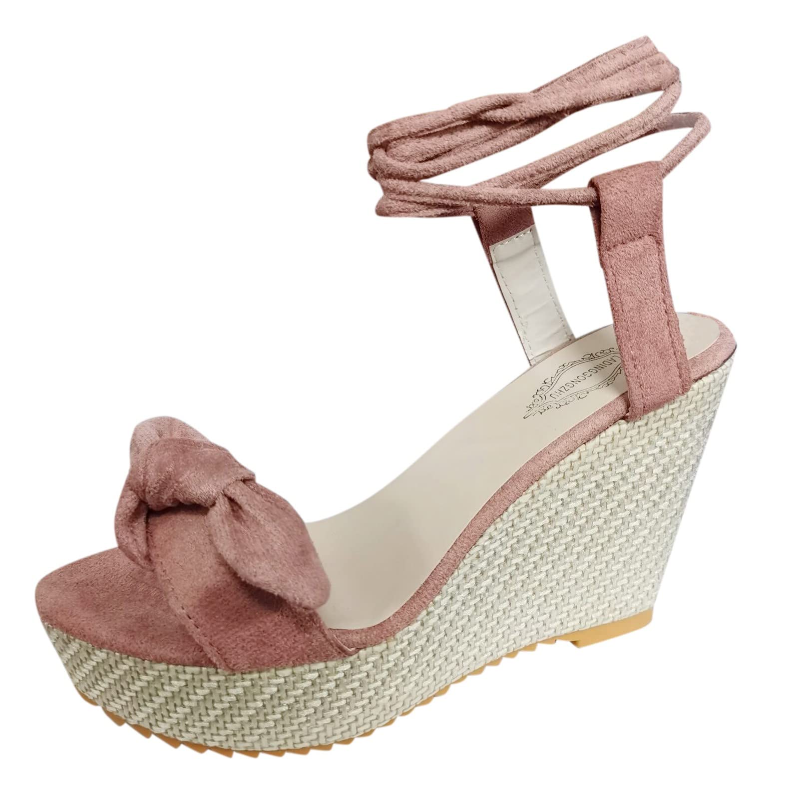 Women's White Strappy Wedge Sandals - Platform Heels for Beach, Summer & Casual Outfits | Comfortable & Stylish Heeled Sandals for Women