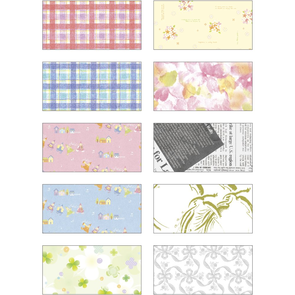 Takajirushi 35-1965 Wrapping Paper - 10 Unique Designs, 2 Sheets per Pack - Perfect for Gift Wrapping, Crafts, and Holiday Decorations