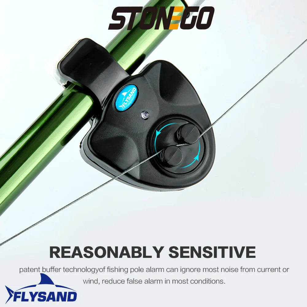 Electronic Fishing Rod Alarm with Loud Buzzer & LED Lights - Bite Alert System for Night Fishing & Ice Fishing Gear
