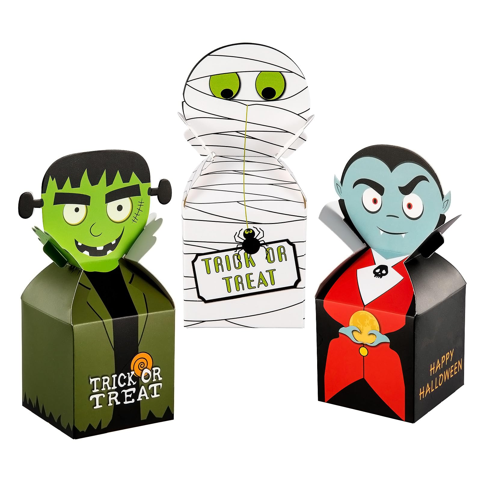 24 PCS Halloween Zombie Treat Boxes - Vampire Themed Candy Containers, Trick or Treat Paper Boxes for Cookies & Snacks, Kids Halloween Party Favors & Goodie Bags (Perfect for Classroom Treats, Neighborhood Trick-or-Treating & Spooky Party Decorations)