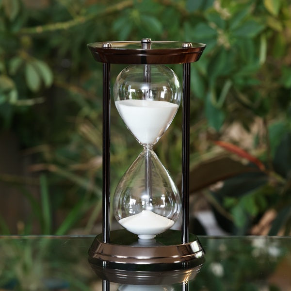 60 Minute Nautical Metal Sand Timer - Silver or Black Hourglass for Home Office Decor, Kitchen Timer, Meditation & Board Games Accessory