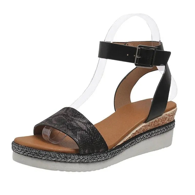 Women's Comfortable Ankle Strap Wedge Sandals - Summer Casual Shoes for Beach, Party & Outdoor Walking