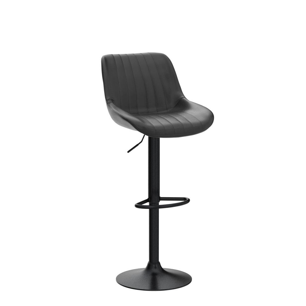 Modern Adjustable Swivel Bar Stools Set of 2 with Backs - Counter Height Kitchen Island Chairs with Performance Fabric - Perfect for Home Bar, Breakfast Nook & Dining Area - Black