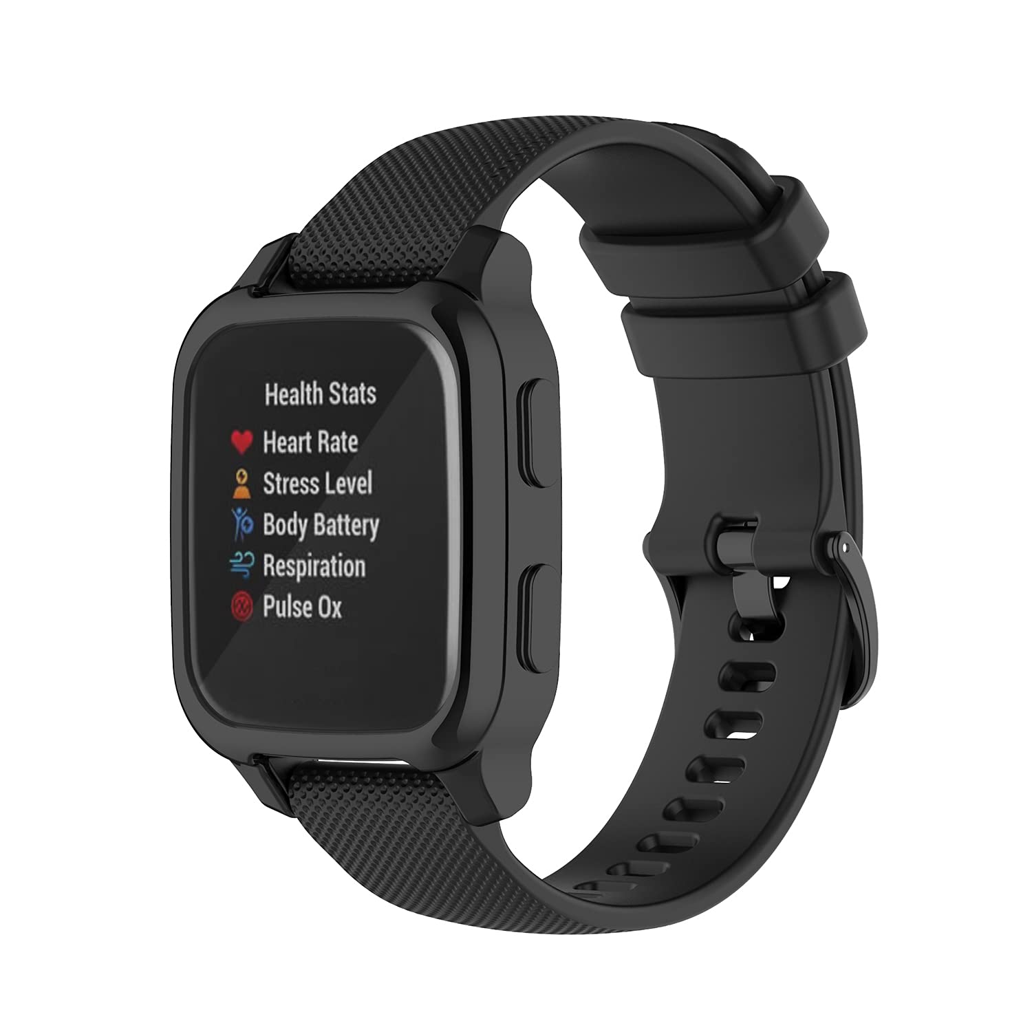 2-Pack Garmin Venu SQ/Venu SQ Music Screen Protector - Soft TPU Bezel (Black) - Anti-Scratch, Bubble-Free Protection for Workouts & Outdoor Activities