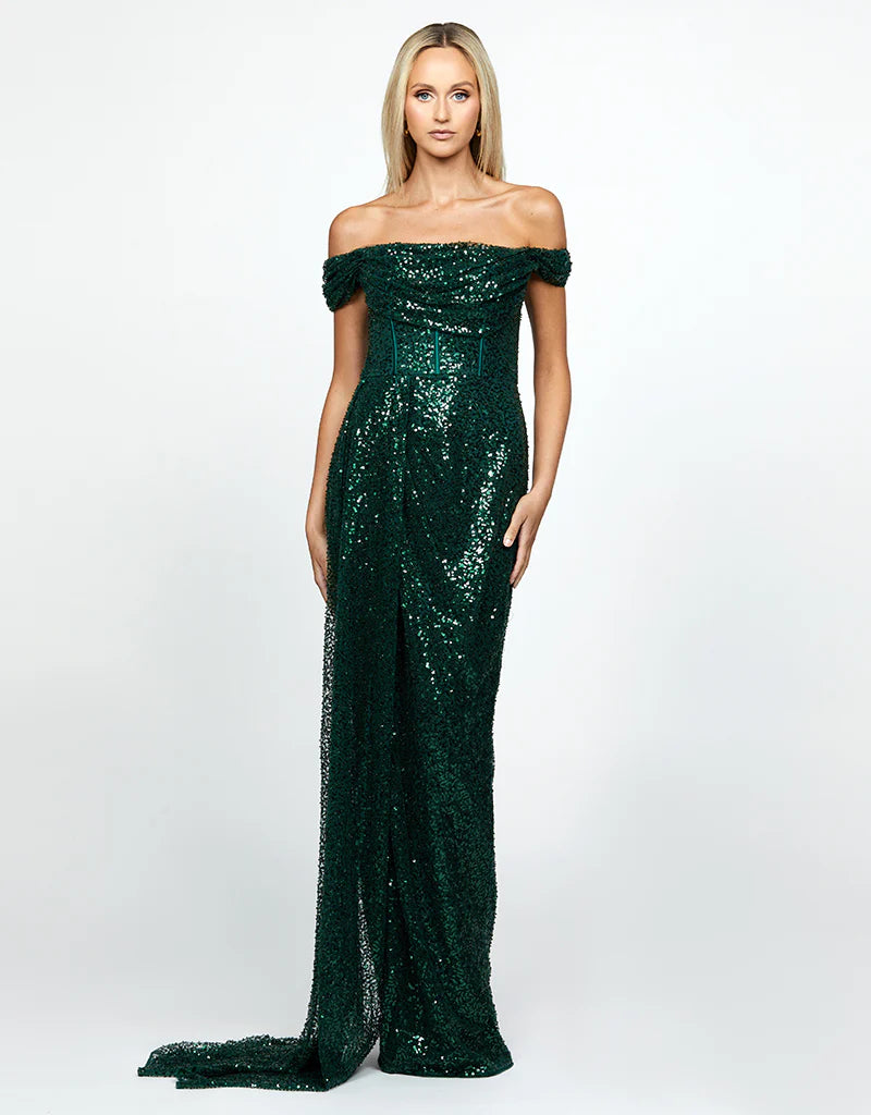 Elegant Ethel Cowl Neck Gown - Women's Formal Evening Dress for Weddings, Parties & Special Occasions | Plus Size Options Available