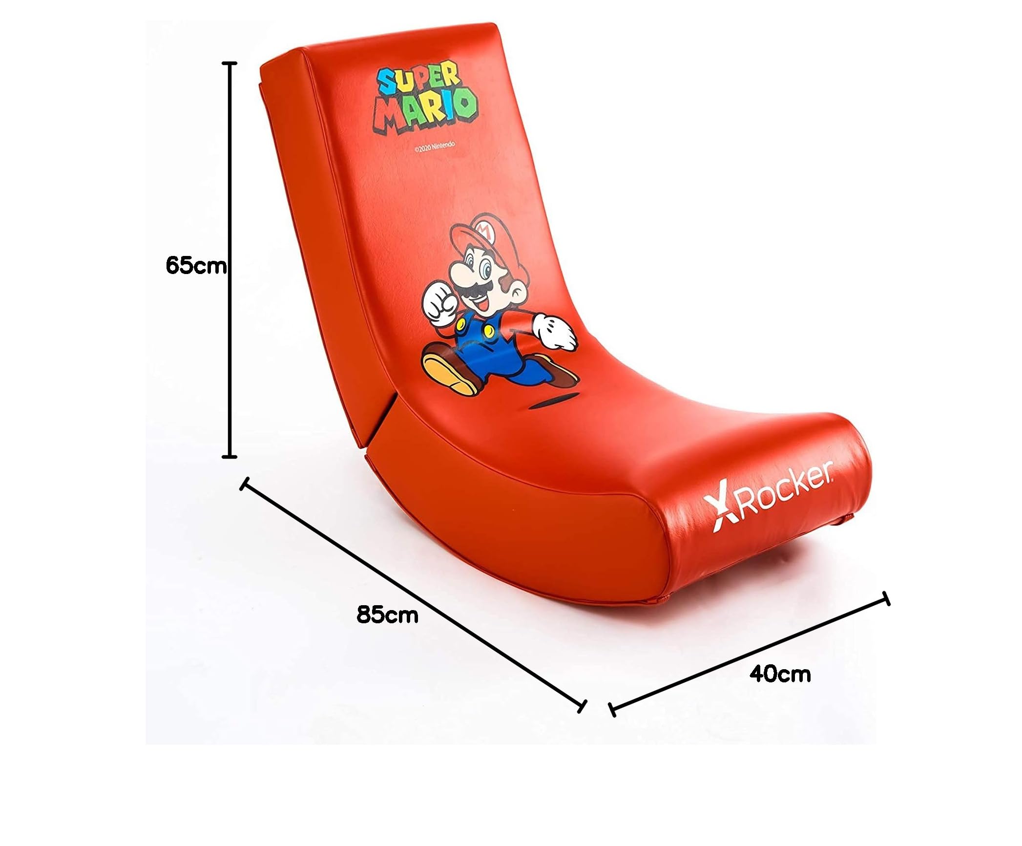 Nintendo Mario Video Rocker Gaming Chair - PU Leather Recliner for Kids & Adults - Perfect for Gaming, Relaxing & Movie Nights