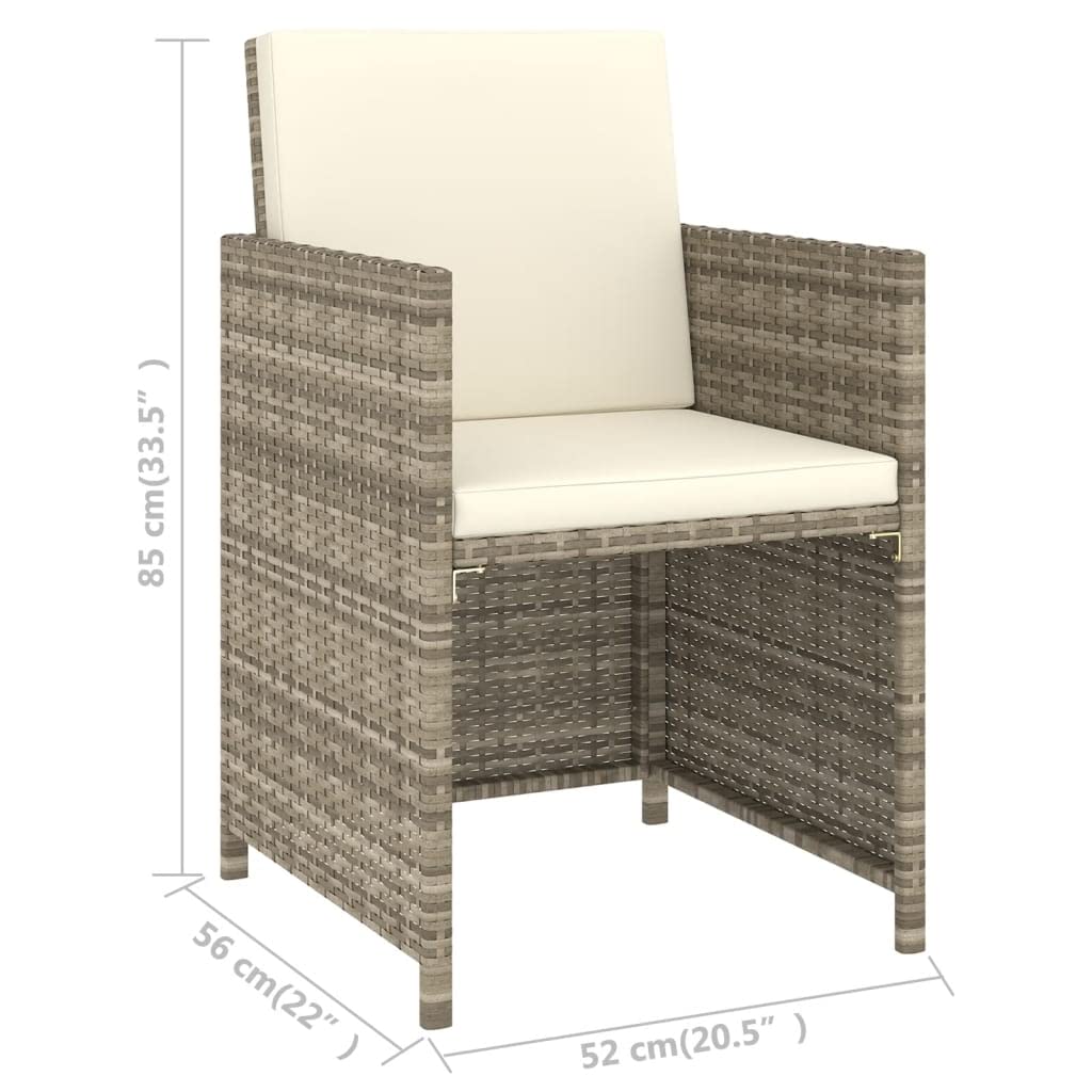 6-Piece Patio Dining Set with Cushions - Durable Poly Rattan Furniture in Beige (116 lbs) - Perfect for Outdoor Entertaining, Backyard BBQs, and Garden Relaxation