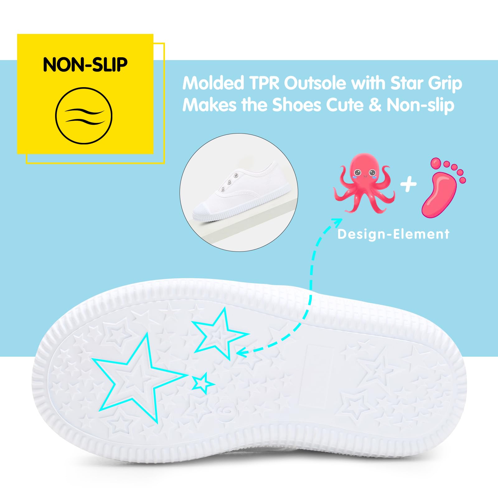 **Toddler Kids Canvas Sneakers - Lightweight Slip-On Comfortable Casual Running Tennis Shoes for Boys & Girls (Toddler/Little Kids/Big Kids) - Perfect for Playground, School & Daily Wear**