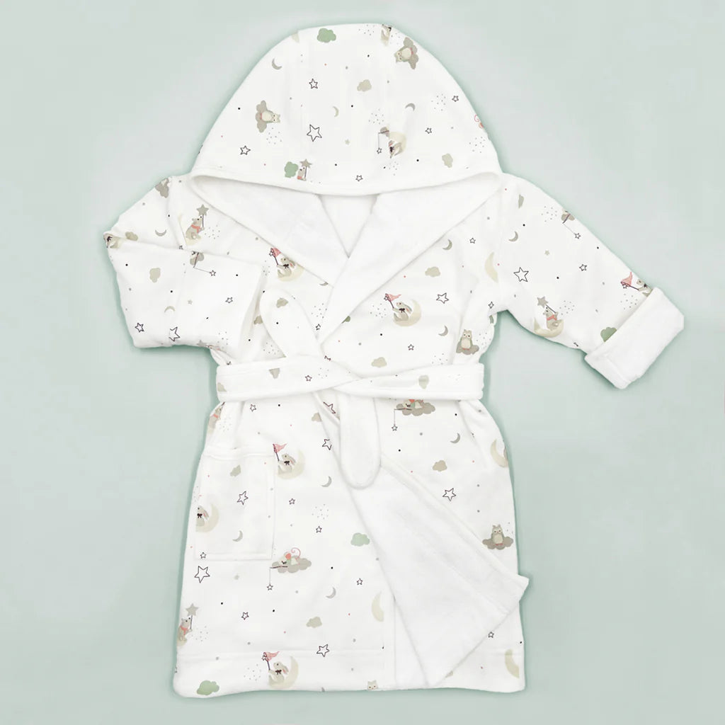 Soft Cotton Bathrobe for Toddlers 1-2 Years - Cozy & Comfortable Baby Robe for Bath Time, Playtime, and Relaxation at Home