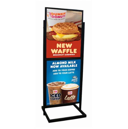 2 Tier A-Frame Sign Stand for 18x24 Posters - Double Sided Display for Retail, Events & Trade Shows - Durable & Portable Advertising Solution