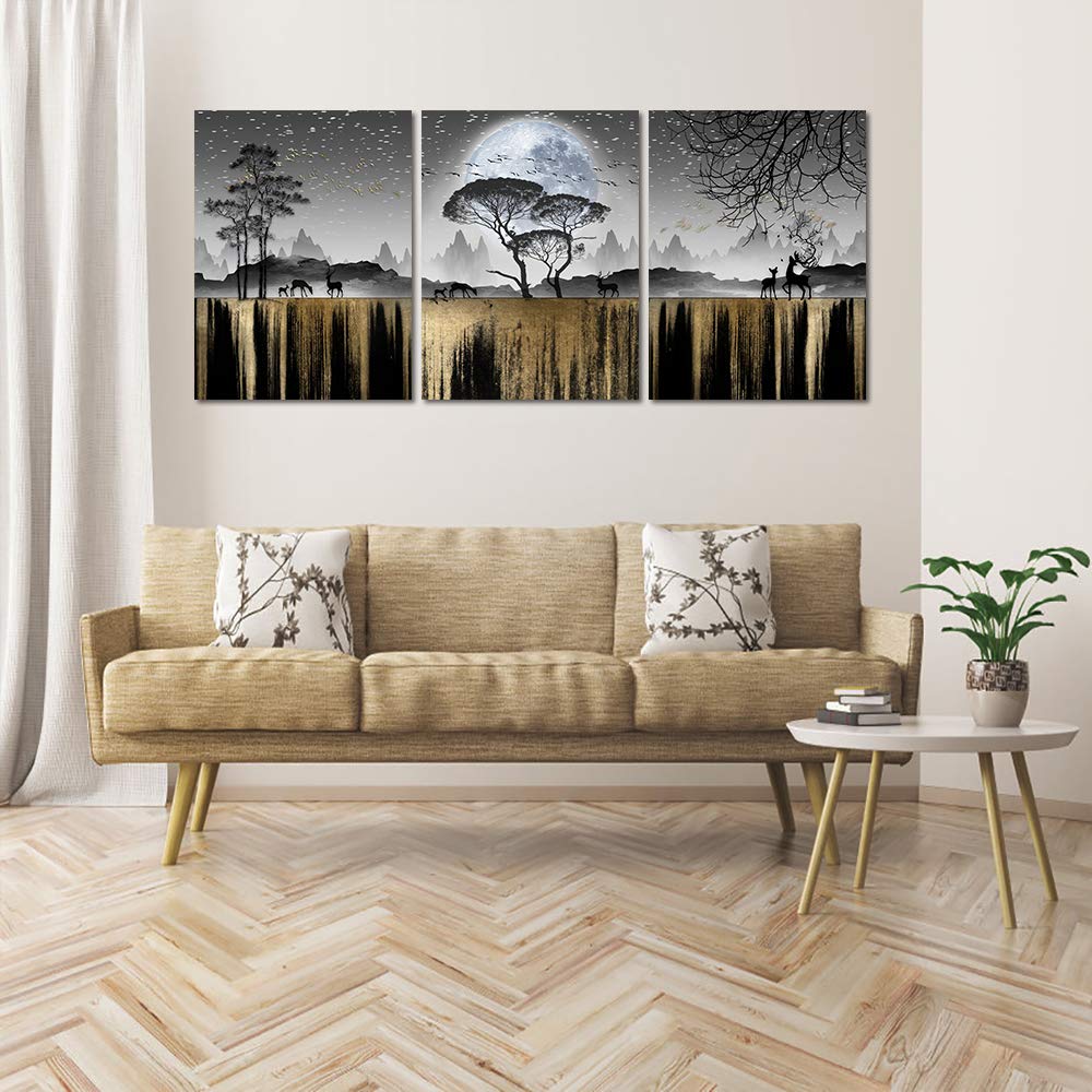 Black and White Tree Canvas Wall Art Print - Modern Home Decor for Living Room, Bedroom, Bathroom & Office - Perfect for Family Spaces, Kitchen Inspiration and Wall Decoration