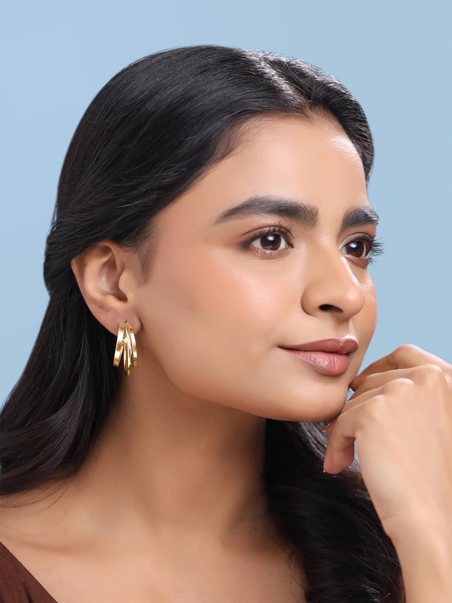 Fashionable Yellow Chimes Hoop Earrings for Women - Gold Plated Layered Bali Hoops | Trendy Golden Hoop Earrings for Girls & Women | Perfect Birthday & Anniversary Gift for Wife, Girlfriend, Mother | Great for Parties, Date Nights & Special Occasions