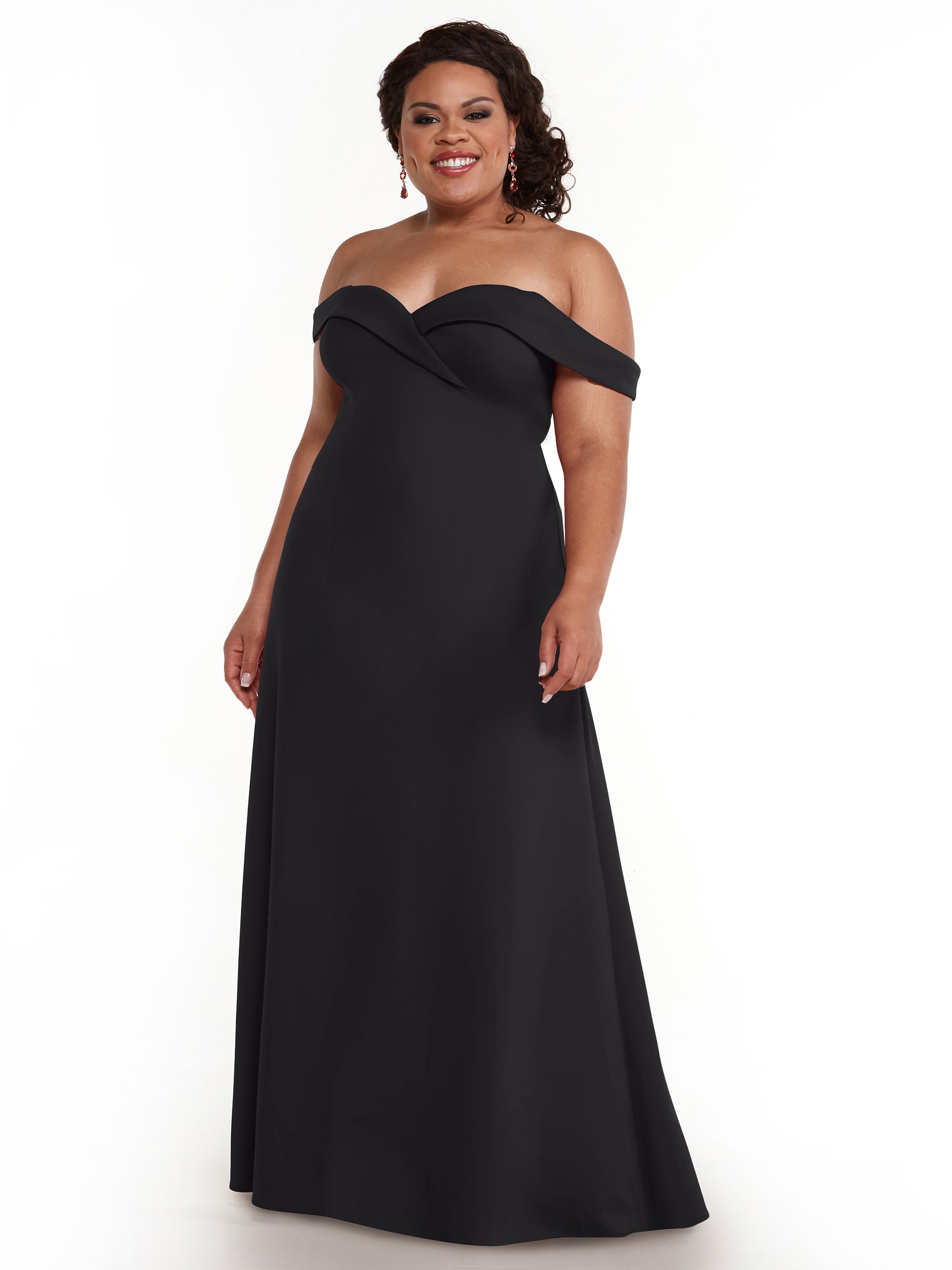 Elegant Off-The-Shoulder Double Knit A-Line Bridesmaid Dress 83050 - Perfect for Weddings, Formal Events & Special Occasions