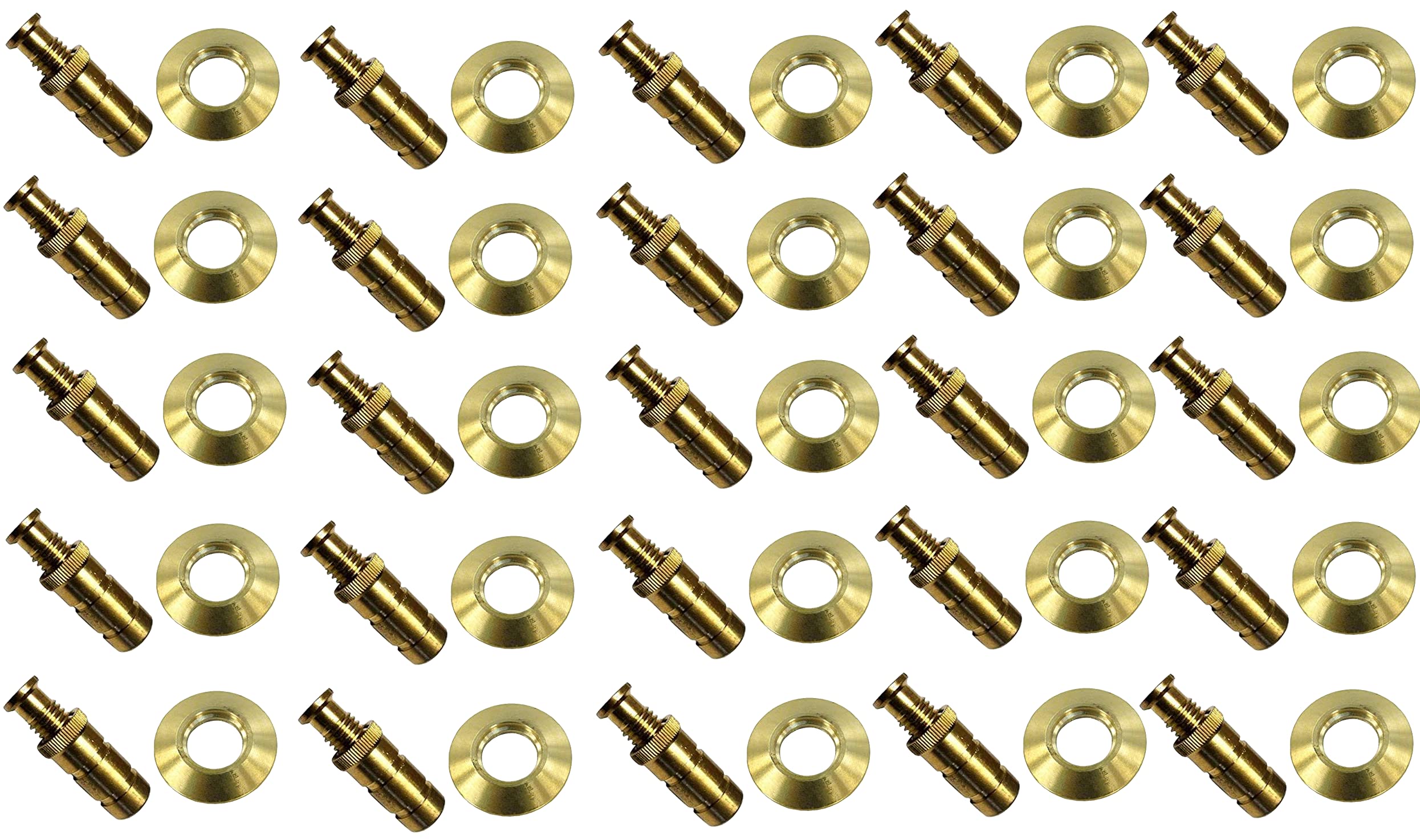 Premium Brass Pool Cover Anchors with Decorative Beauty Collar - 25 Pack for Inground Swimming Pools | Secure Winter Pool Cover Protection
