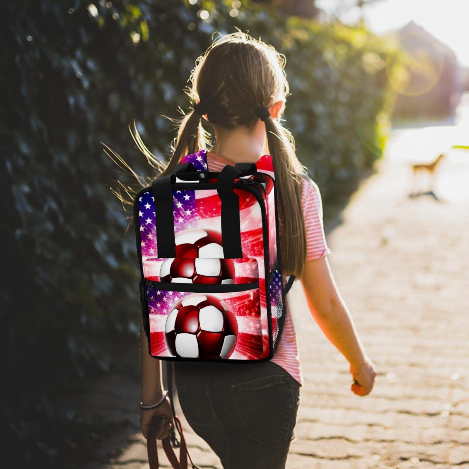 American Flag Football Travel Backpack - Durable Work & School Backpack for Men & Women - Perfect for Commuting, Hiking & Outdoor Adventures