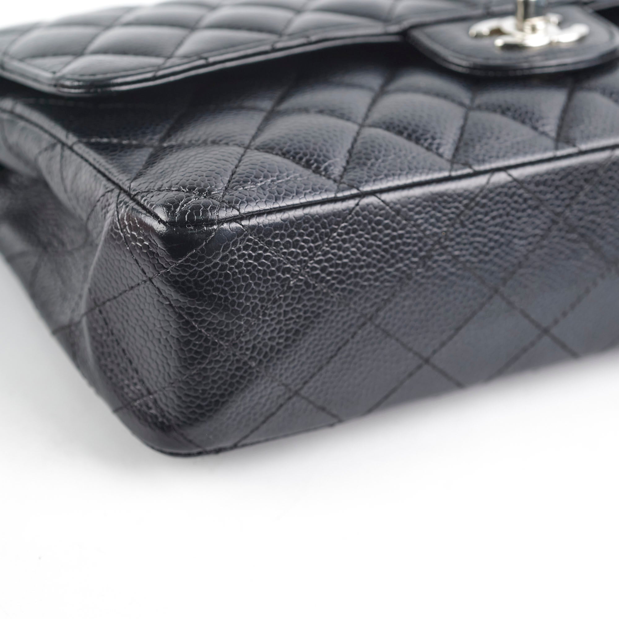 Chanel Caviar Leather Medium/Large Double Classic Flap Bag in Black | Luxury Designer Handbag for Women | Perfect for Work, Evening Events & Everyday Use
