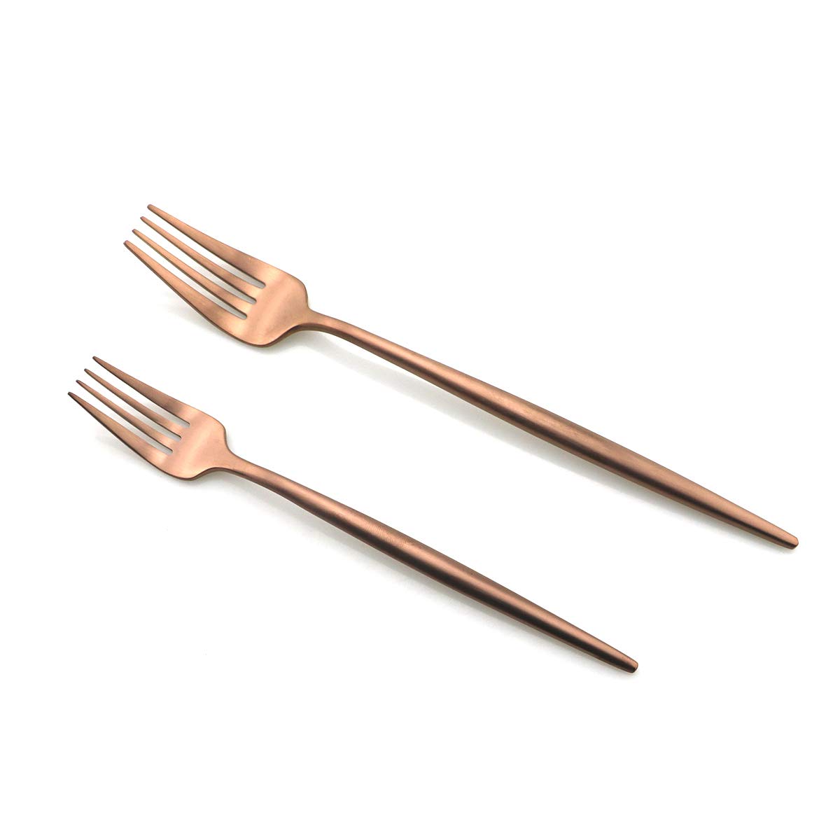 Gugrida 5-Piece Matte Rose Gold Flatware Set - 18/10 Stainless Steel Cutlery Set with Knife, Fork, Spoon, Dessert Fork & Teaspoon - Elegant Silverware for 1 Person - Perfect for Dining, Gifts & Special Occasions