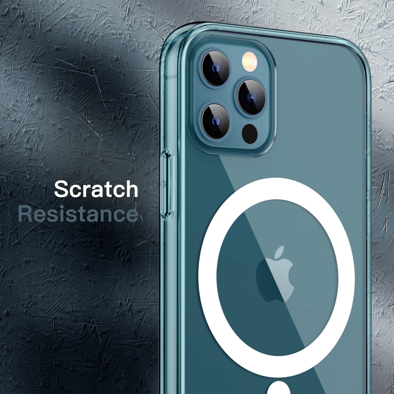 JETech Magnetic Case for iPhone 12/12 Pro 6.1-Inch | MagSafe Compatible | Shockproof & Anti-Scratch Clear Back Bumper Cover | Pacific Blue | Perfect for Wireless Charging & Everyday Protection