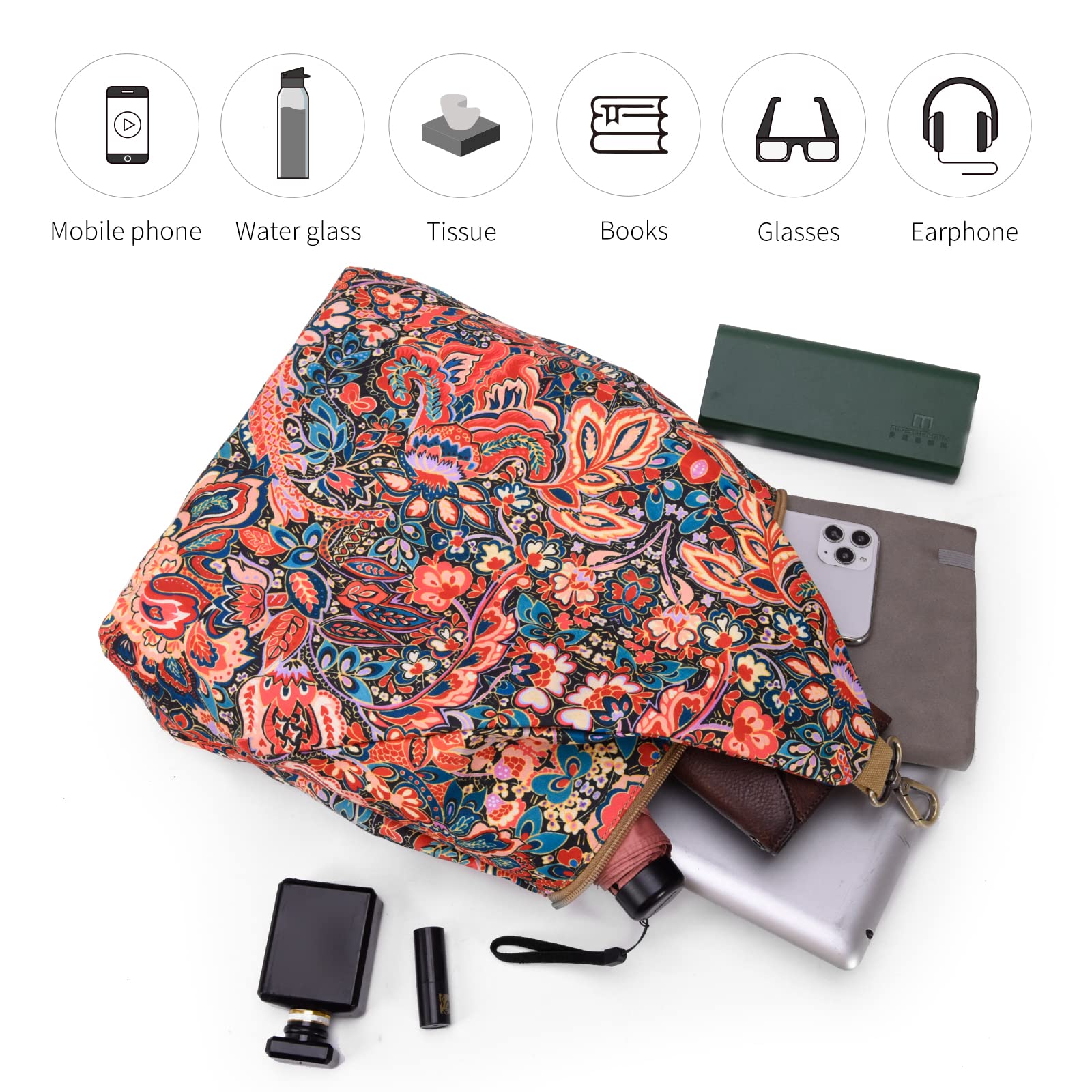Bohemian Style Black Butterfly Women's Backpack - Fashionable Small Casual Daypack & Purse for Travel, Work & College (Red)