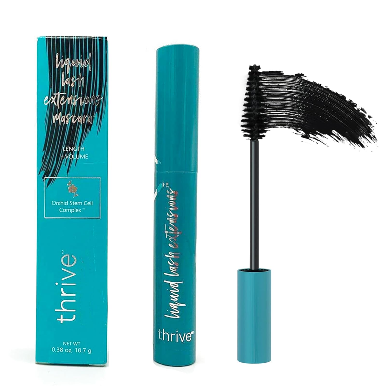 Thrive Mascara Liquid Lash Extensions - Brynn Black (10.7g/0.38oz) Volumizing & Lengthening Waterproof Mascara for Thicker, Fuller Lashes - Perfect for Daily Wear, Special Occasions & Active Lifestyles