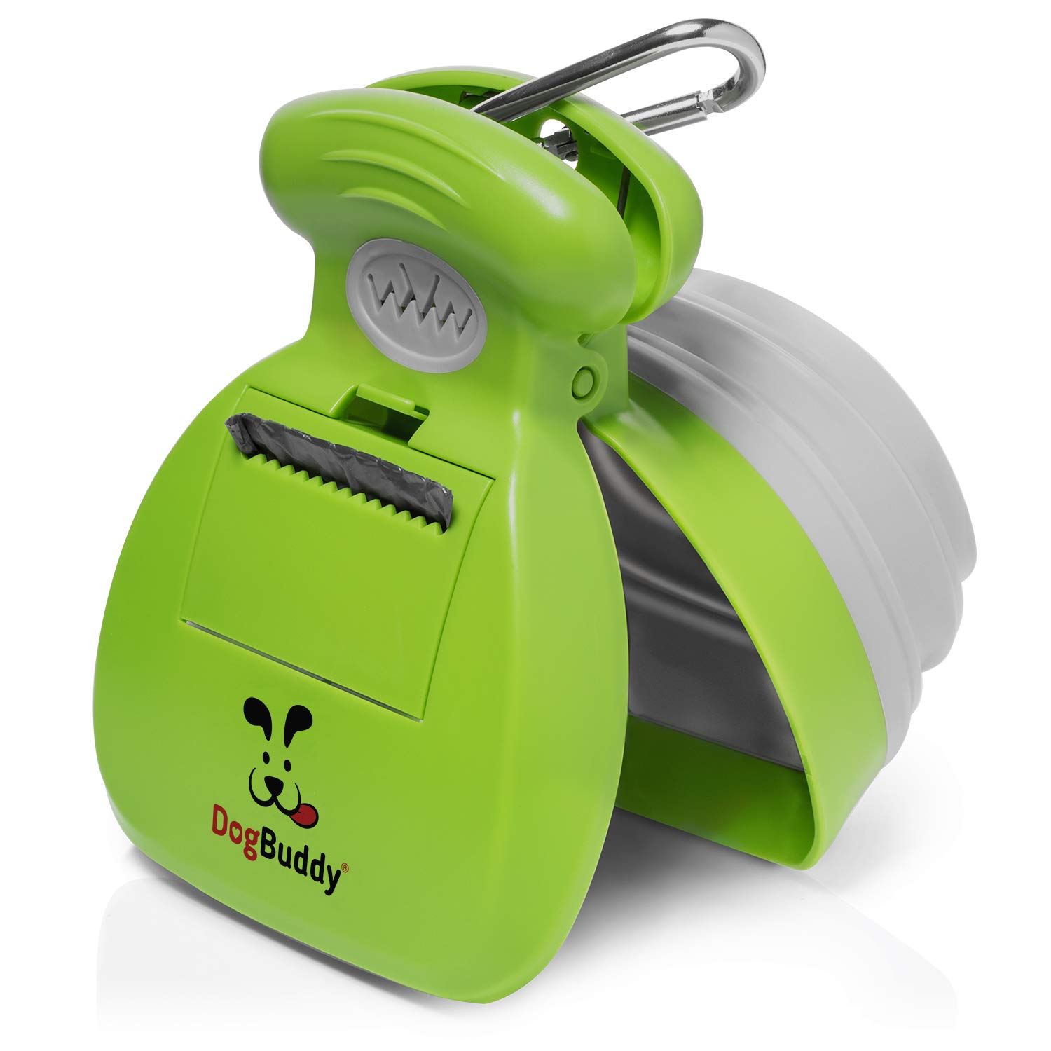 **DogBuddy Pooper Scooper - Portable Dog Waste Cleanup Tool with Bag Holder, Leash Clip & Waste Bags Included - Ideal for Small & Large Dogs - Perfect for Park Walks, Backyard Cleanup & Travel (Medium, Kiwi Green)**